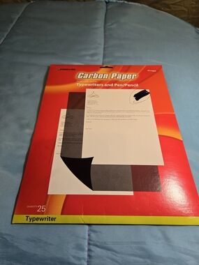 Vintage Pack Of Black Carbon Paper 8 1/2"x 11" 25 Sheets Porelon #11407